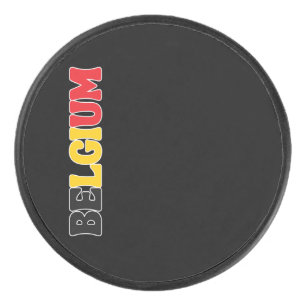Simple Modern Belgium National Flag Apparel Hockey Puck