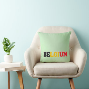 Simple Modern Belgium National Flag Apparel Throw Pillow