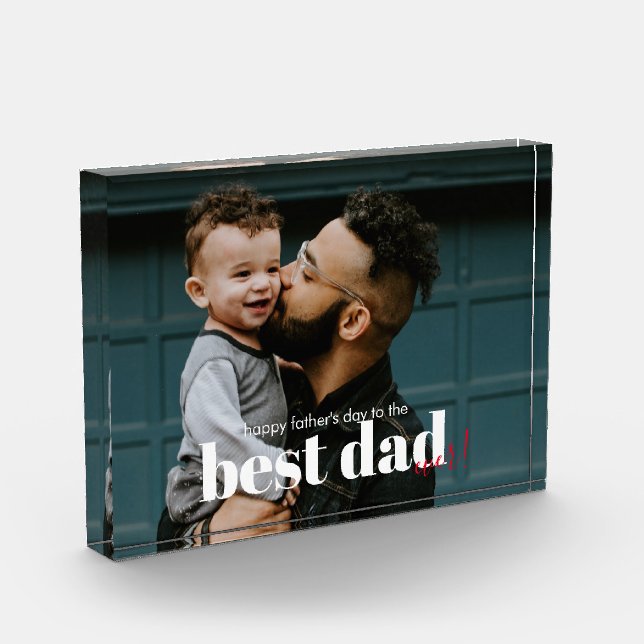 Simple Modern Best Dad Ever Photo Block (Left)