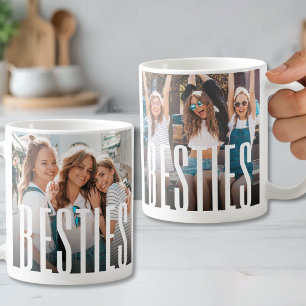 Simple Modern Besties Best Friend Photo Coffee Mug