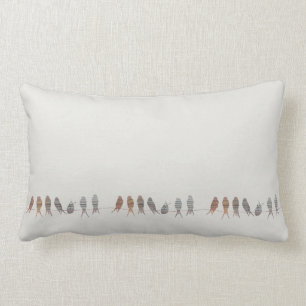 Simple Modern Birds On A Wire Lumbar Pillow