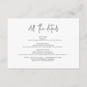 Simple Modern Black and White All The Details Enclosure Card