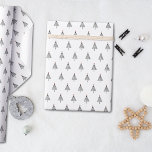 Simple Modern Black and White Christmas Tree Wrapping Paper<br><div class="desc">Beautiful and elegant black and white Christmas tree wrapping paper perfect for those who like a simple and minimalist aesthetic. The Christmas trees have a tiny gold copper coloured star. So pretty! See coordinating items in our shop,  Enchanted Finch.</div>