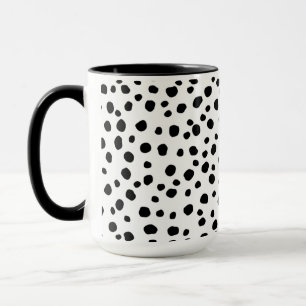 Simple Modern Black and White Dalmatian Dots Mug
