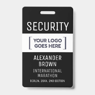 Simple Modern Black And White Event Logo Security  Badge