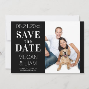 Simple Modern Black and White Photo Save The Date