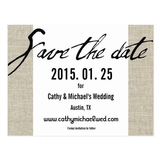 Simple Modern Black and White Save The Date Postcard