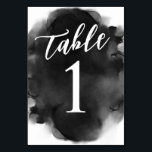 Simple Modern Black and White Watercolor Table Number<br><div class="desc">These Simple Modern Black and White Watercolor Table Number cards will make the perfect addition to your event tables. The watercolor gives a pop of design,  but keeping a modern look. This table number design is perfect for minimalists.</div>