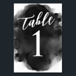 Simple Modern Black and White Watercolor Table Number<br><div class="desc">These Simple Modern Black and White Watercolor Table Number cards will make the perfect addition to your event tables. The watercolor gives a pop of design,  but keeping a modern look. This table number design is perfect for minimalists.</div>