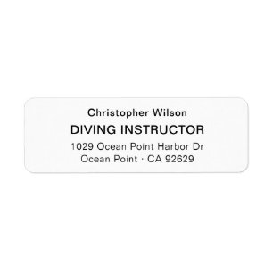 Simple Modern Black Business Return Address Label