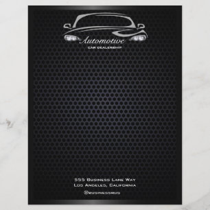 Simple modern black car dealership grand opening flyer