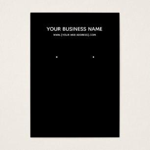 Simple Modern Black Custom Earring Business Card