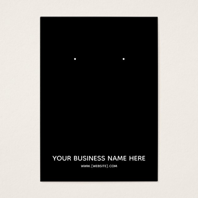 Simple Modern Black Custom Earring Display Card (Front)