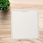 Simple Modern Black Ivory Two Border Monogram Notepad<br><div class="desc">Create your own personalized monogram name notepad with simple modern typography and minimalist two border lines in ivory and black colour.</div>