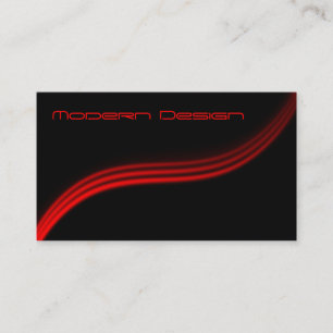 Simple Modern Black, Red Swoosh - Business Card