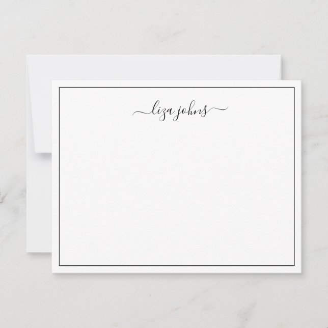 Simple Modern Black Script Professional  Card (Front)