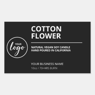 Simple Modern Black Soy Candle Labels