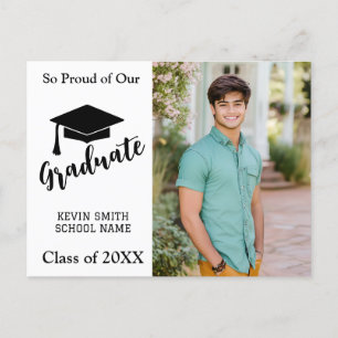 SIMPLE MODERN BLACK & WHITE Announcement Postcard