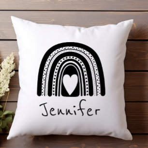 Simple Modern Black White Baby Throw Pillow