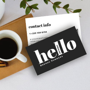 Simple Modern Black & White Background Business Card