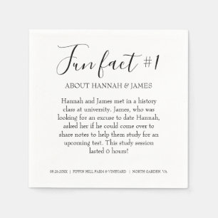 Simple Modern Black White Fun Fact 1 Wedding Napki Napkin