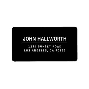 Simple Modern Black & White Label