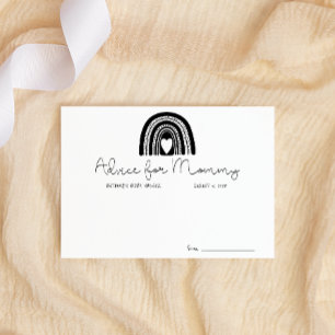 Simple Modern Black White Rainbow Advice for Mom Card