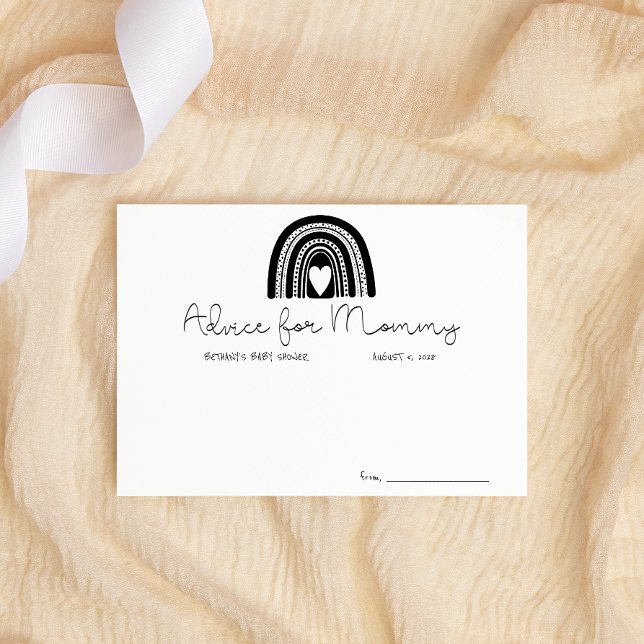 Simple Modern Black White Rainbow Advice for Mom Card (Creator Uploaded)