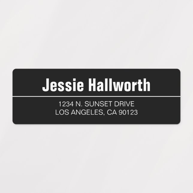 Simple Modern Black White Waterproof Address (Design 5)