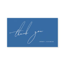 Simple Modern Blue Handwritten Script Thank You