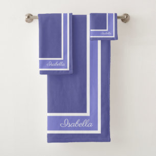 Simple Modern Blue Irish Bath Towel Set