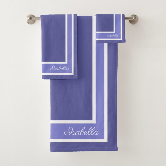 Simple Modern Blue Irish Bath Towel Set (Insitu)