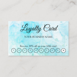 Simple Modern Blue Loyalty QR Code Business Card