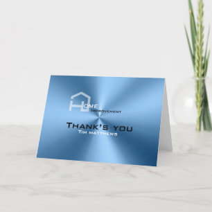 Simple modern blue minimalist thank you card