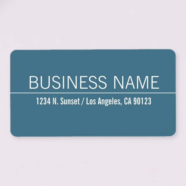 Simple Modern Blue & White Business Return Address Label (Creator Uploaded)