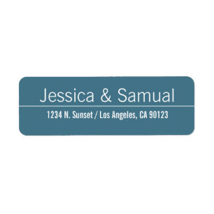 Simple Modern Blue & White Mariage Adresse de reto