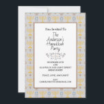 Simple Modern Blue yellow Menorah Hanukkah Party Invitation<br><div class="desc">Simple Modern Blue yellow Menorah Hanukkah Party</div>