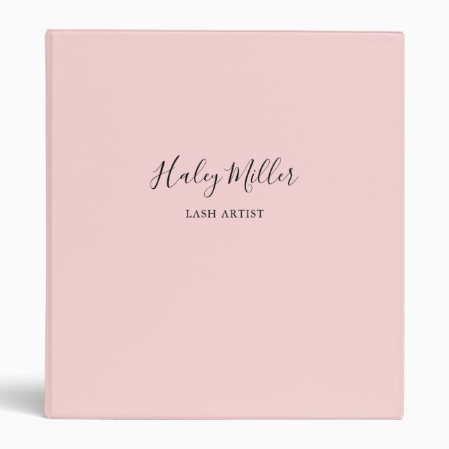 Simple Modern Blush Pink Personalized Binder (Front)