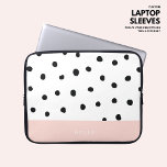 Simple Modern Blush Pink Polka Dot Personalized Laptop Sleeve<br><div class="desc">Useful and chic... what more could a girl want?
Make this simple,  modern blush pink laptop sleeve exclusively yours buy personalising it with your name.</div>