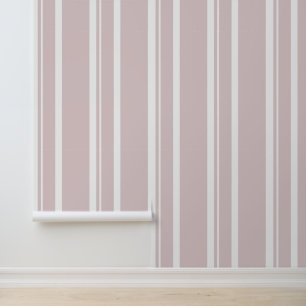 Simple Modern Blush Pink White Stripes Wallpaper