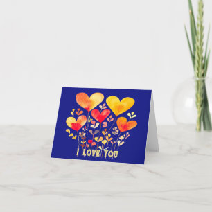 SIMPLE MODERN BOHO HEART PETALS "I LOVE YOU" CARD