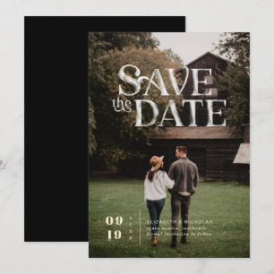 Simple Modern Boho Photo Save the Date
