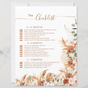Simple Modern Bold Boho Wedding Checklist Plan