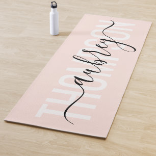 Simple Modern Bold Handwriting Name Yoga Mat