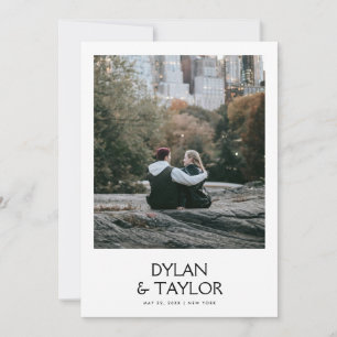 Simple Modern Bold Name Framed 2-Photo Save The Date