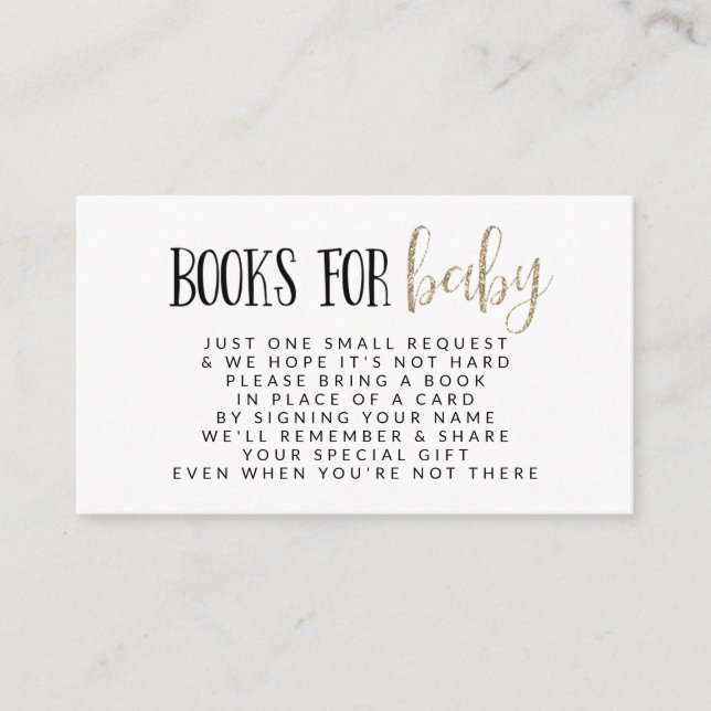 Simple Modern Book Request Baby Shower Enclosure Card (Front)