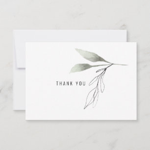 Simple Modern Botanical Custom Thank You Card