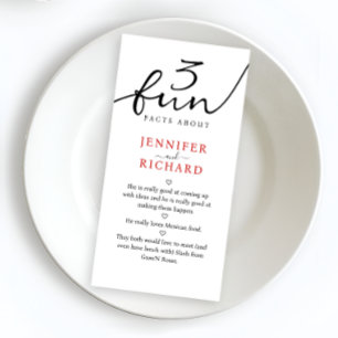 Simple Modern Bride And Groom Fun Facts  Napkin