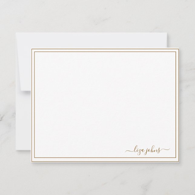 Simple Modern Brown Script Professional  Card (Front)