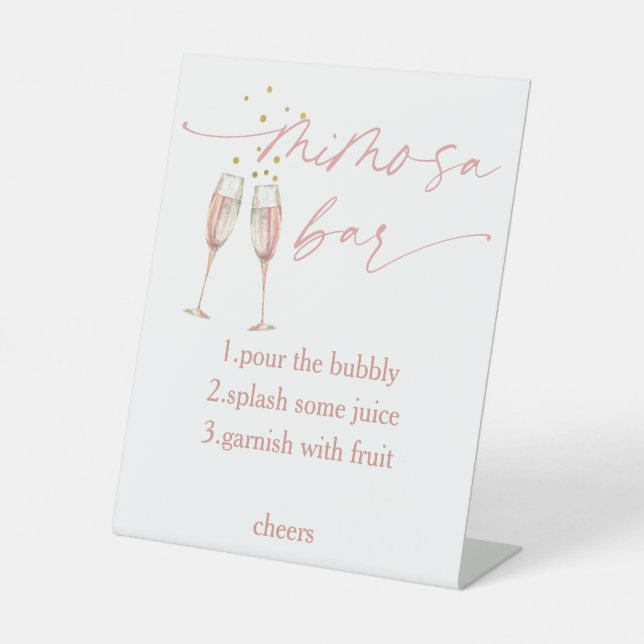 Simple modern Brunch and bubbly mimosa bar sign (Front)